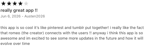 App Store review titled really great app.