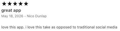 App Store review titled great app.